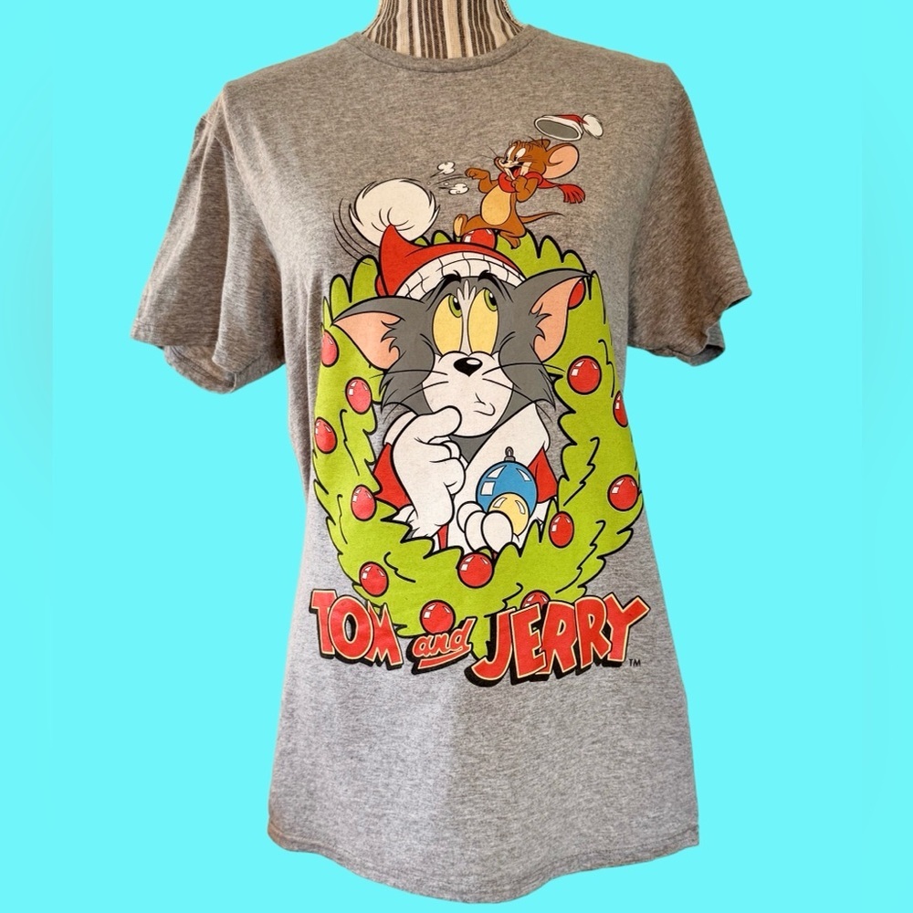Tom and Jerry Gray Short Sleeve Tee